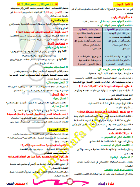 مراجعة اقتصاد للثانوية العامة