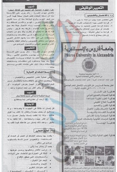 موضوع التعبير المتوقع للثانوية العامة 2016 1
