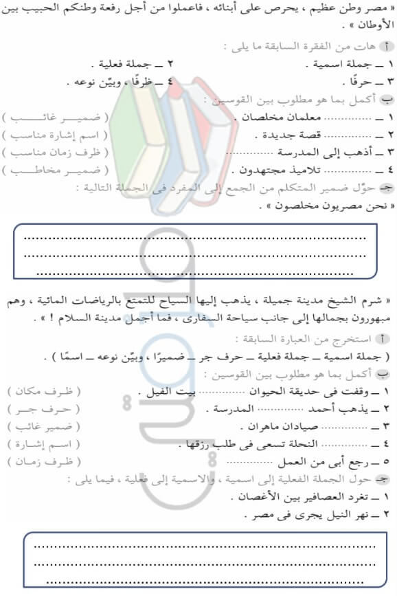 مراجعة نحو للصف الرابع الإبتدائي الترم الاول