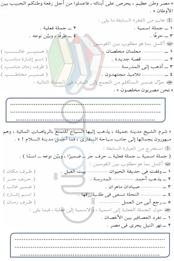 مراجعة نحو للصف الرابع الإبتدائي الترم الاول
