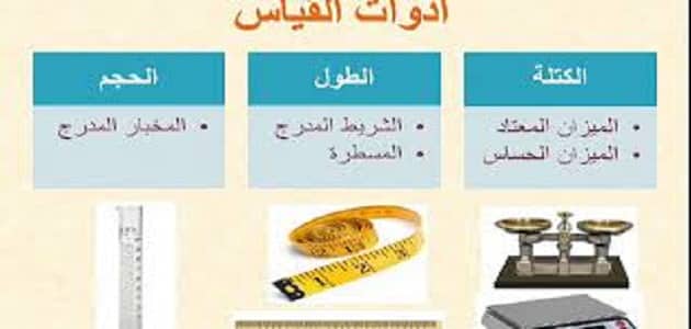 تستخدم الوزن لقياس اي الادوات يمكن التالية أدوات قياس