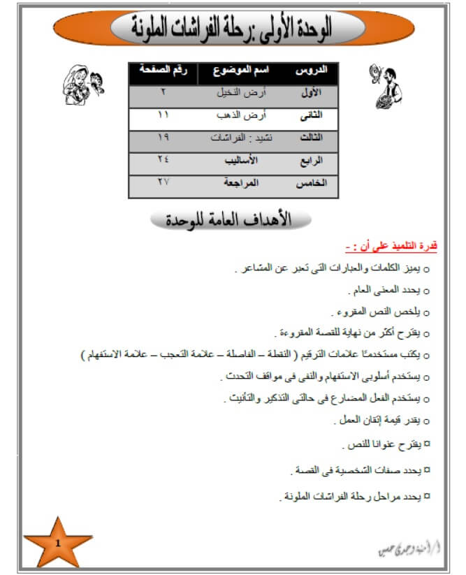 مذكرة عربي للصف الثالث الابتدائي الترم الثاني