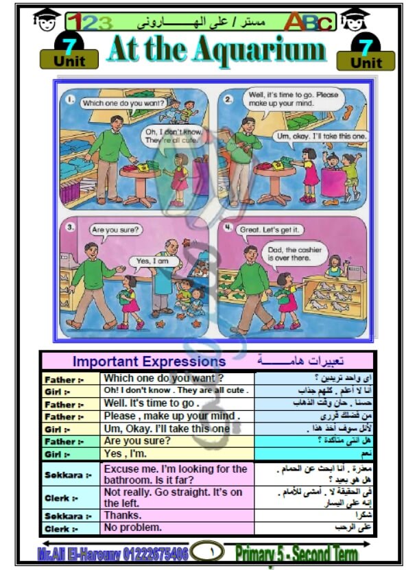 مذكرة لغة انجليزية للصف الخامس الابتدائي الترم الثاني