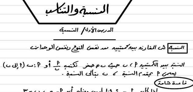 ما معنى النسبة والتناسب