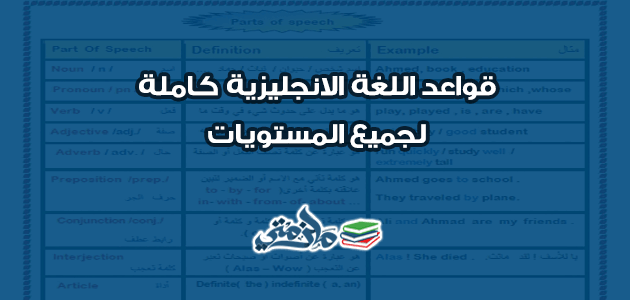 قواعد اللغة الانجليزية كاملة لجميع المستويات
