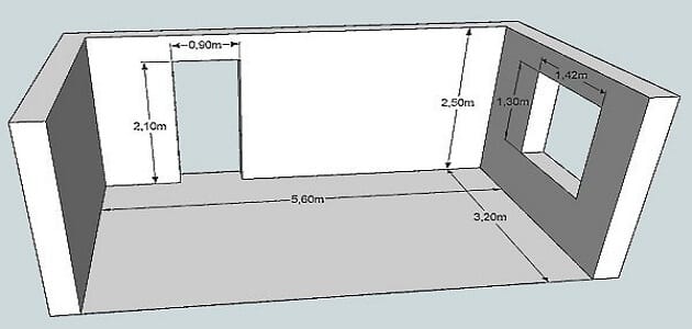 كيف احسب مساحة الغرفة بدون متر
