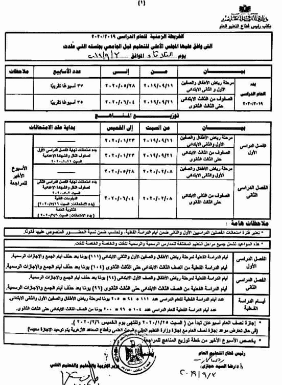 موعد امتحانات 2019/2020