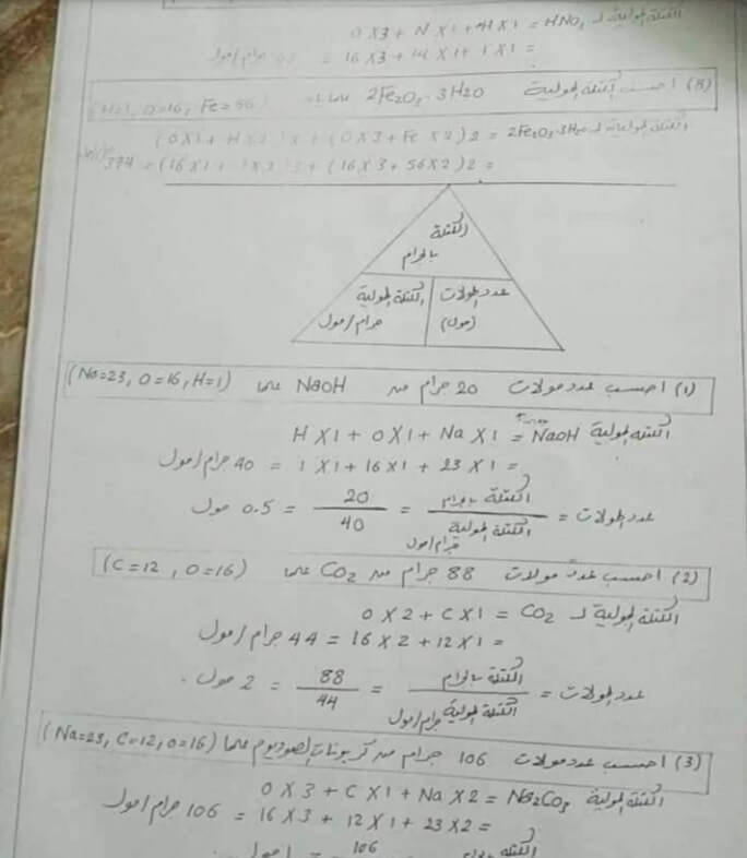 ملخص كيمياء للصف الأول الثانوي ترم أول