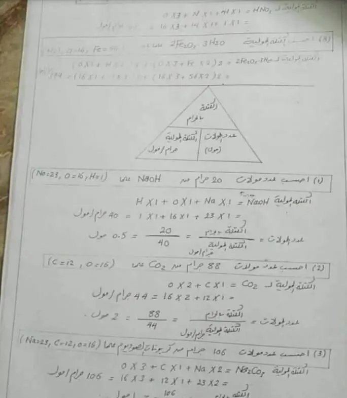 ملخص كيمياء للصف الأول الثانوي ترم أول
