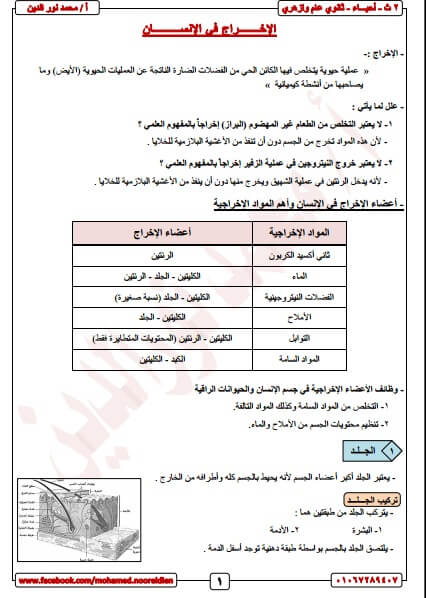 مذكرة مادة الاحياء للصف الثاني الثانوي ترم ثاني