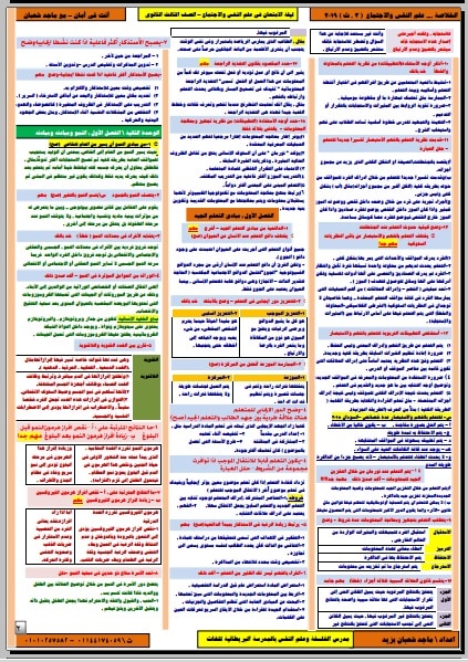 ملخص علم النفس والاجتماع للصف الثالث الثانوي