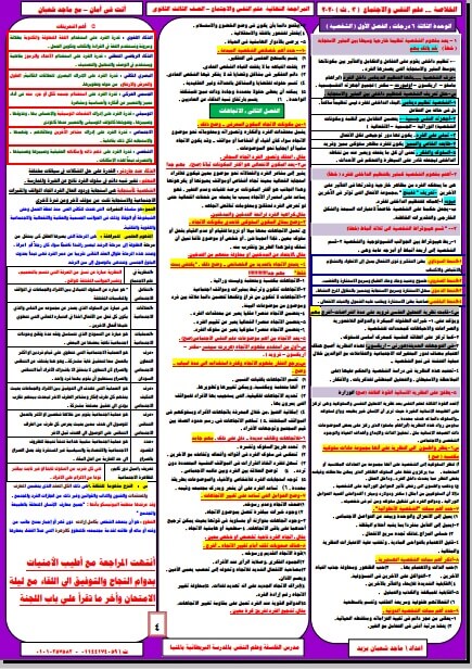 مراجعة ليلة الامتحان علم النفس والاجتماع للصف الثالث الثانوي