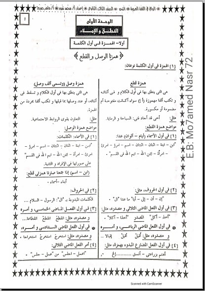 ملخص النحو ثالثة ثانوي ملزمتي