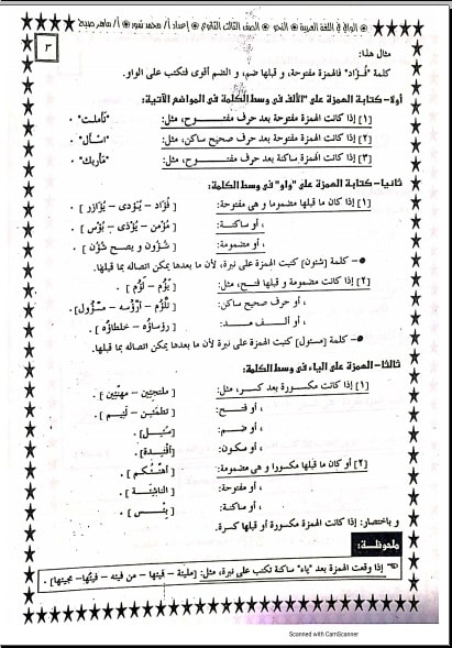 ملخص النحو ثالثة ثانوي