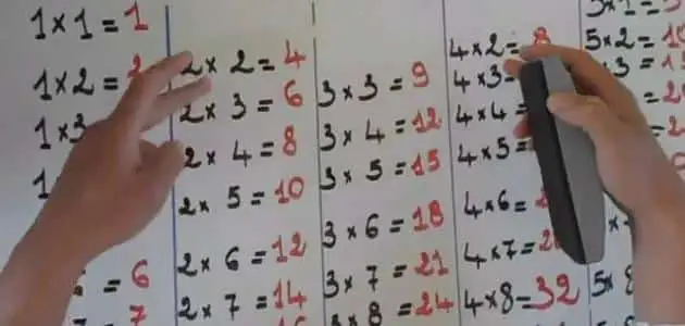 جدول الضرب 6 و 7 و 8