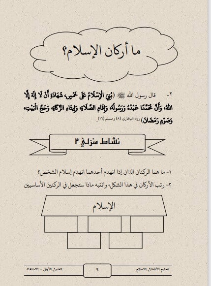 مذكرة تعليم الأطفال التربية الاسلامية pdf