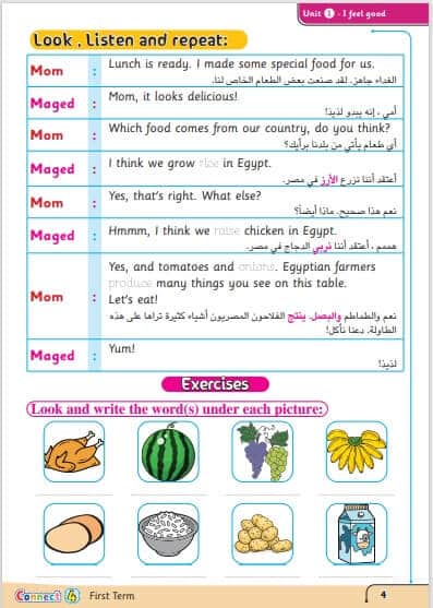 مذكرة كونكت صف رابع ابتدائي الترم الثاني